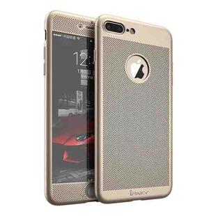 iPAKY Full Coverage Net Design PC Case for iPhone 7 Plus(Gold)