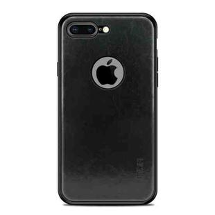 MOFI Shockproof PC+TPU+PU Leather Protective Back Case for iPhone 8 Plus(Black)