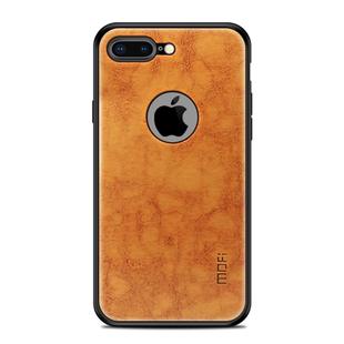 MOFI Shockproof PC+TPU+PU Leather Protective Back Case for iPhone 8 Plus(Light Brown)