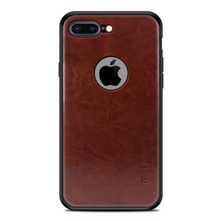 MOFI Shockproof PC+TPU+PU Leather Protective Back Case for iPhone 8 Plus(Dark Brown)