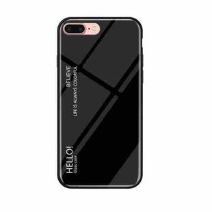 Gradient Color Glass Case for iPhone 8 Plus & 7 Plus(Black)