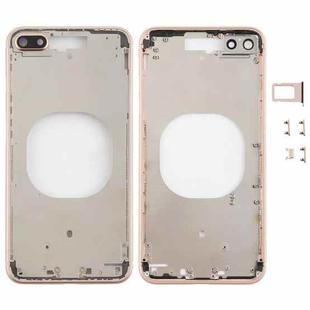 Transparent Back Cover with Camera Lens & SIM Card Tray & Side Keys for iPhone 8 Plus (Gold)