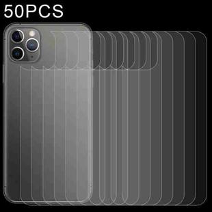 50 PCS For iPhone 11 Pro Max 9H 2.5D Half - Screen Transparent Mobile Phone Tempered Glass Film Back Film