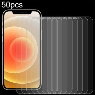 For iPhone 12 / 12 Pro 50pcs 0.26mm 9H 2.5D Tempered Glass Film (Open Hole)