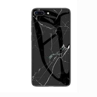 Marble Glass Protective Case for iPhone 7 Plus / 8 Plus(Black)