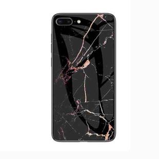 Marble Glass Protective Case for iPhone 7 Plus / 8 Plus(Black Gold)