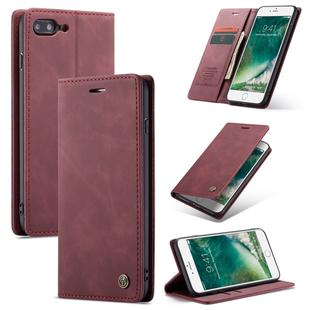 CaseMe-013 Multifunctional Retro Frosted Horizontal Flip Leather Case for iPhone 7 Plus / 8 Plus, with Card Slot & Holder & Wallet(Khaki)