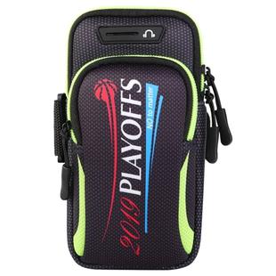 Multi-functional Universal Double Layer Zipper Letter Sport Arm Case Phone Bag with Earphone Hole for 6.6 Inch or Below Smartphones(Green)