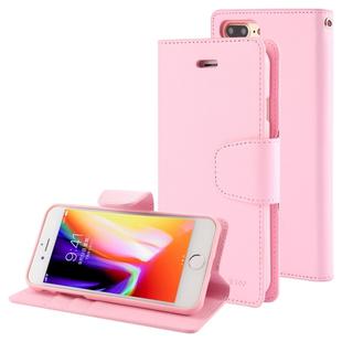 GOOSPERY SONATA DIARY for iPhone 8 Plus & 7 Plus Business Style Magnetic Clasp Horizontal Flip Leather Case with Holder & Card Slots & Wallet(Pink)