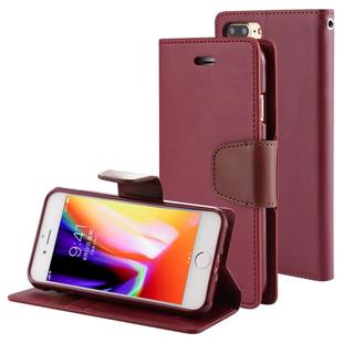 GOOSPERY SONATA DIARY for iPhone 8 Plus & 7 Plus Business Style Magnetic Clasp Horizontal Flip Leather Case with Holder & Card Slots & Wallet(Wine Red)