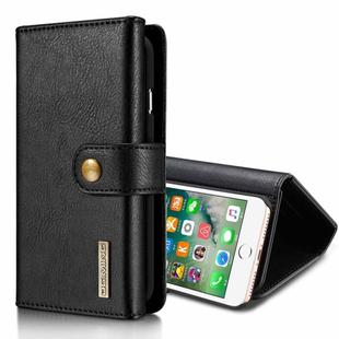 DG.MING for iPhone 8 Plus & 7 Plus Triple Fold Crazy Horse Texture Horizontal Flip Magnetic Protective Case with Holder & Card Slots & Wallet(Black)