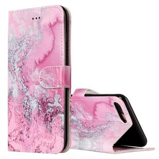 For iPhone 8 Plus & 7 Plus Pink Seawater Pattern Horizontal Flip Leather Case with Holder & Card Slots & Wallet