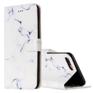 For iPhone 8 Plus & 7 Plus White Marble Pattern Horizontal Flip Leather Case with Holder & Card Slots & Wallet