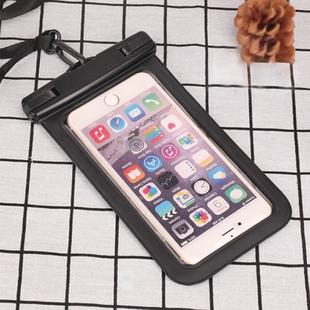 PVC Transparent Universal IPX8 Waterproof Bag with Lanyard for Smart Phones below 6.3 inch (Black)