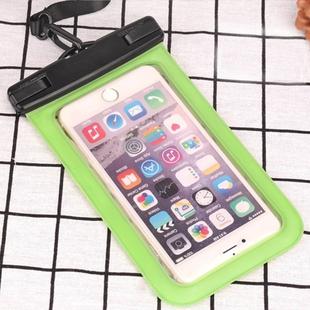 PVC Transparent Universal IPX8 Waterproof Bag with Lanyard for Smart Phones below 6.3 inch (Green)