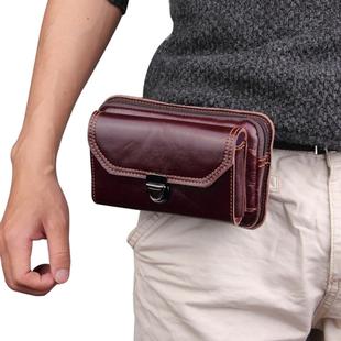 5.1-6 inch 007 Universal Crazy Horse Texture Cowhide Cross Section Plug-in Card Waist Bag, For iPhone, Samsung, Sony, Huawei, Meizu, Lenovo, ASUS, Oneplus, Xiaomi, Cubot, Ulefone, Letv, DOOGEE, Vkworld, and other Smartphones (Brown)