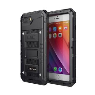 Waterproof Dustproof Shockproof Zinc Alloy + Silicone Case for iPhone 8 Plus & 7 Plus (Black)