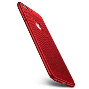 MOFI for iPhone 8 Plus Honeycomb Texture Breathable PC Shockproof Protective Back Case (Red)