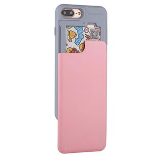 GOOSPERY for iPhone 8 Plus & 7 Plus TPU + PC Sky Slide Bumper Protective Back Case with Card Slot(Pink)