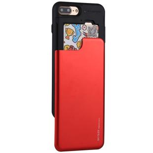 GOOSPERY for iPhone 8 Plus & 7 Plus TPU + PC Sky Slide Bumper Protective Back Case with Card Slot(Red)