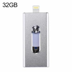 RQW-02 3 in 1 USB 2.0 & 8 Pin & Micro USB 32GB Flash Drive(Silver)