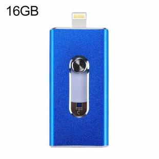 RQW-02  3 in 1 USB 2.0 & 8 Pin & Micro USB 16GB Flash Drive(Blue)