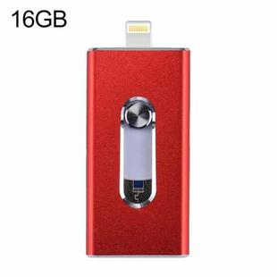 RQW-02  3 in 1 USB 2.0 & 8 Pin & Micro USB 16GB Flash Drive(Red)