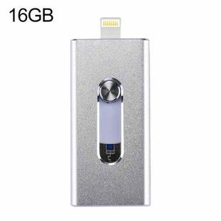 RQW-02 3 in 1 USB 2.0 & 8 Pin & Micro USB 16GB Flash Drive(Silver)