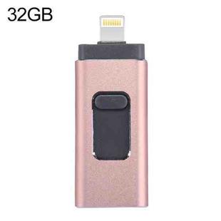 easyflash RQW-01B 3 in 1 USB 2.0 & 8 Pin & Micro USB 32GB Flash Drive(Rose Gold)