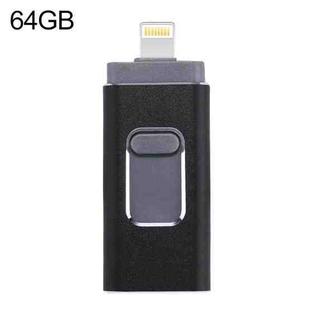 easyflash RQW-01B 3 in 1 USB 2.0 & 8 Pin & Micro USB 64GB Flash Drive(Black)