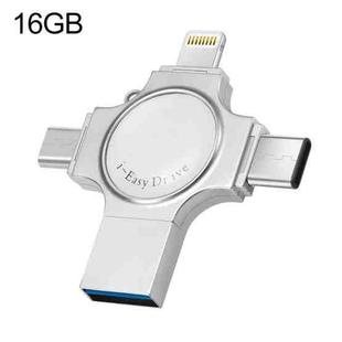 RQW-11S 4 in 1 USB 2.0 & 8 Pin & Micro USB & USB-C / Type-C 16GB Flash Drive