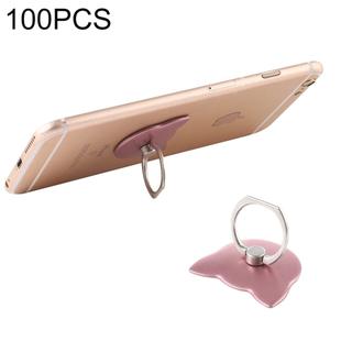 100 PCS Universal Cat Shape 360 Degree Rotatable Ring Stand Holder for Almost All Smartphones (Rose Gold)