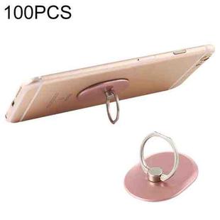 100 PCS Universal Oval Shape 360 Degree Rotatable Ring Stand Holder for Almost All Smartphones(Rose Gold)