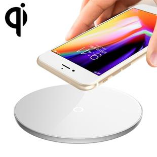 Baseus Aluminium Alloy + Glass 10W Max Qi Wireless Charger Pad with 1.2m 8 Pin Cable(White)