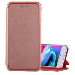 For iPhone 6 Plus & 6s Plus & 7 Plus & 8 Plus Ultra-thin Magnetic Horizontal Flip Shockproof Protective Leather Case with Holder & Card Slot (Rose Gold)