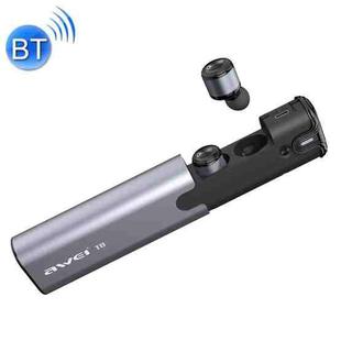 AWEI T8 Mini 2 in 1 Headset Wireless Bluetooth V4.2 In-ear Stereo Earphone with Mic & Charging Dock Case, For iPhone, Samsung, Huawei, Xiaomi, HTC and Other Smartphones (Grey)