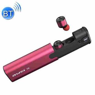 AWEI T8 Mini 2 in 1 Headset Wireless Bluetooth V4.2 In-ear Stereo Earphone with Mic & Charging Dock Case, For iPhone, Samsung, Huawei, Xiaomi, HTC and Other Smartphones (Red)