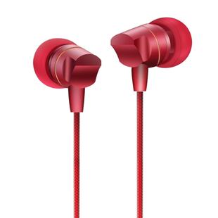 JOYROOM JR-E207 Braided Cord 3.5mm Plug Wired Control In-Ear Metal Earphone, For iPhone, iPad, Galaxy, Huawei, Xiaomi, LG, HTC and Other Smart Phones(Red)
