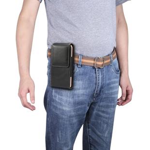 6.9  inch Universal Vertical Lambskin Texture Waist Bag  for Huawei Mate 20x，Xiaomi Max (Black)