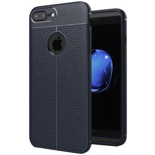 For iPhone 8 Plus & 7 Plus Litchi Texture TPU Protective Back Cover Case (navy)