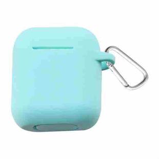 Thicken Cover Anti-drop Dust-proof Buckle Bluetooth Earphone Silicone Case for Apple Airpods(Baby Blue)