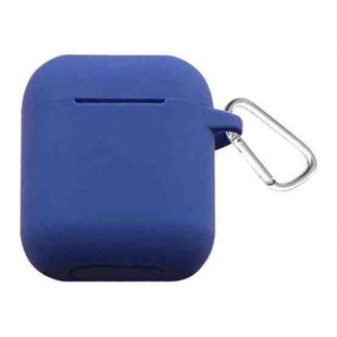 Thicken Cover Anti-drop Dust-proof Buckle Bluetooth Earphone Silicone Case for Apple Airpods(Blue)