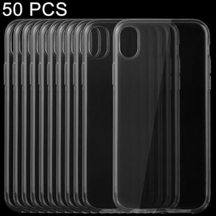 50 PCS 0.75mm Ultra-thin Transparent TPU Protective Case for    iPhone X / XS