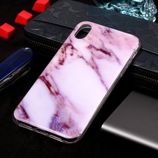 For iPhone X / XS Marble Pattern Soft TPU Case(Purple)