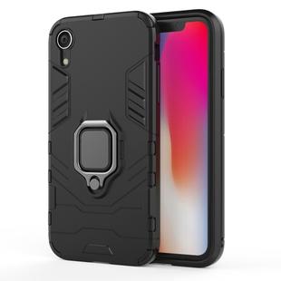 For iPhone XR PC + TPU Shockproof Protective Case with Magnetic Ring Holder (Black)