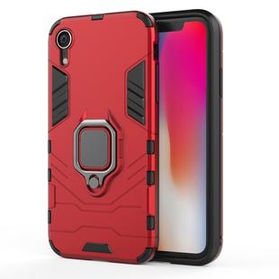 For iPhone XR PC + TPU Shockproof Protective Case with Magnetic Ring Holder (Red)