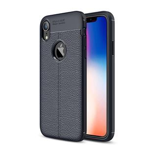For iPhone X / XS Litchi Texture TPU Case(Navy Blue)