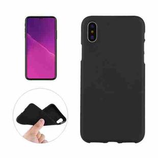 For iPhone X / XS Solid Color Frosted Soft TPU Case(Black)