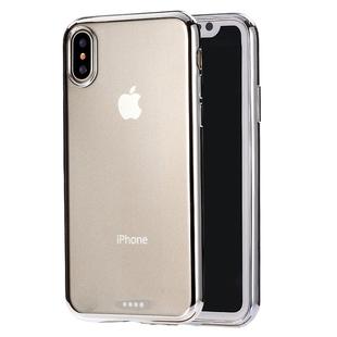 For iPhone X / XS Ultra-thin Electroplating Soft TPU Protective Back Cover Case(Silver)