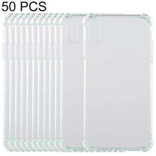 For iPhone X / XS 50pcs 0.75mm Dropproof Transparent TPU Case(Green)